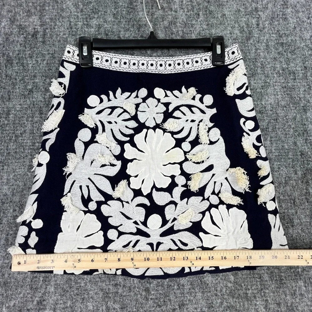 Maeve Skirt Womens Embroidered Mini Boho Chic Textured Cotton Anthropologie‎